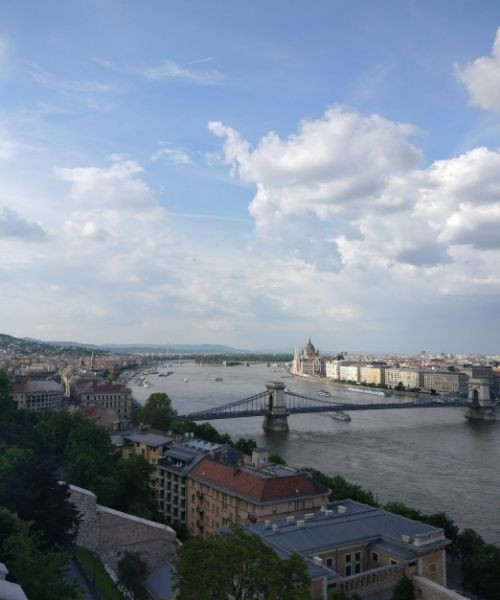 Le pont des Chaînes et le Danube vus depuis Buda - Budapest - Hongrie