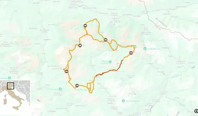 Trek du lac de Braies aux Tre Cime di Lavaredo itinéraire carte